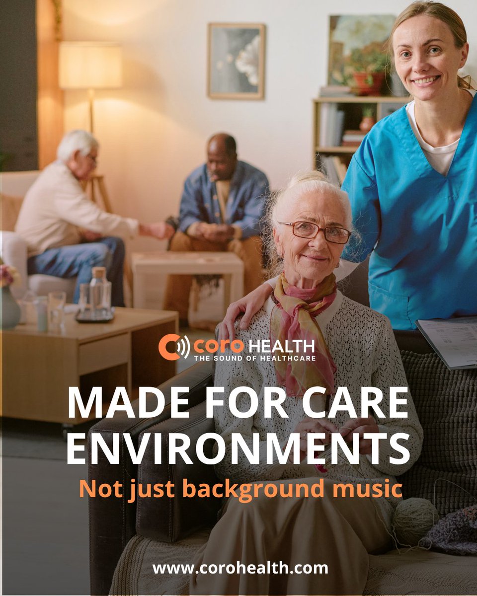 corohealth's tweet image. Care teams need tools that work in real moments, not just in theory 🎧. 

Coro Health delivers therapeutic music and engagement programming designed for senior living and healthcare routines, so it is easy to use when the day gets busy. 

#SeniorLiving  #CareTeamSupport