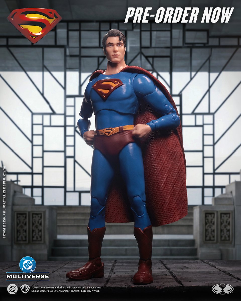 mcfarlanetoys's tweet photo. Superman™ (Superman Returns™) is available for pre-order NOW at select retailers! ➡️ https://t.co/0B5BXkjgRE

7" action figure includes art card and figure display base.  

#McFarlaneToys #DCMultiverse #Superman #SupermanReturns https://t.co/wHMipXYxYC
