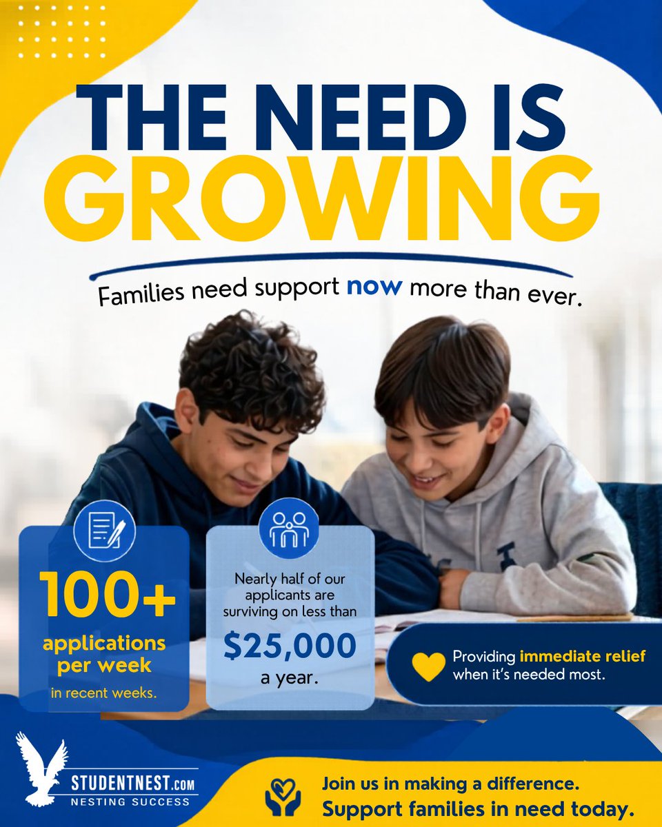 StudentNest's tweet photo. More than 100 families are applying for support every week, many facing financial challenges that make everyday needs harder to manage. 👨‍👩‍👧‍👦

If you would like to donate to support families in need, please visit: info@lausdedfoundation.org. Together, we can make a difference. https://t.co/2zSnDVZ9RK