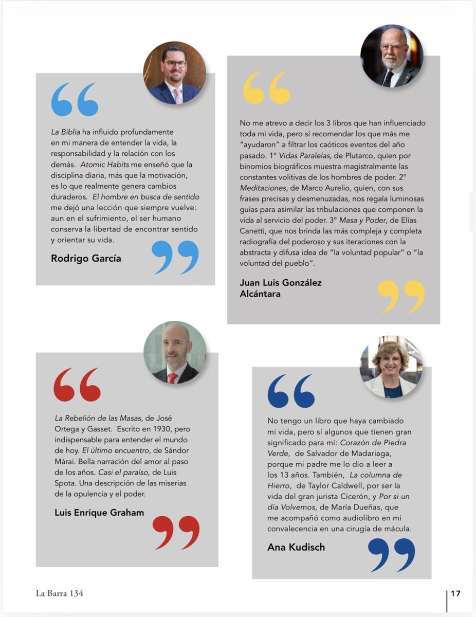 GLaveaga's tweet photo. En el número abril-mayo de 'La Barra' (revista de la @BMA_Abogados) que tengo el honor de dirigir, algun@s abogad@s mencionamos tres o cuatro libros que marcaron nuestras vidas. 
Comparto con ustedes la encuesta 1/2 : https://t.co/0wDPRwwS9E