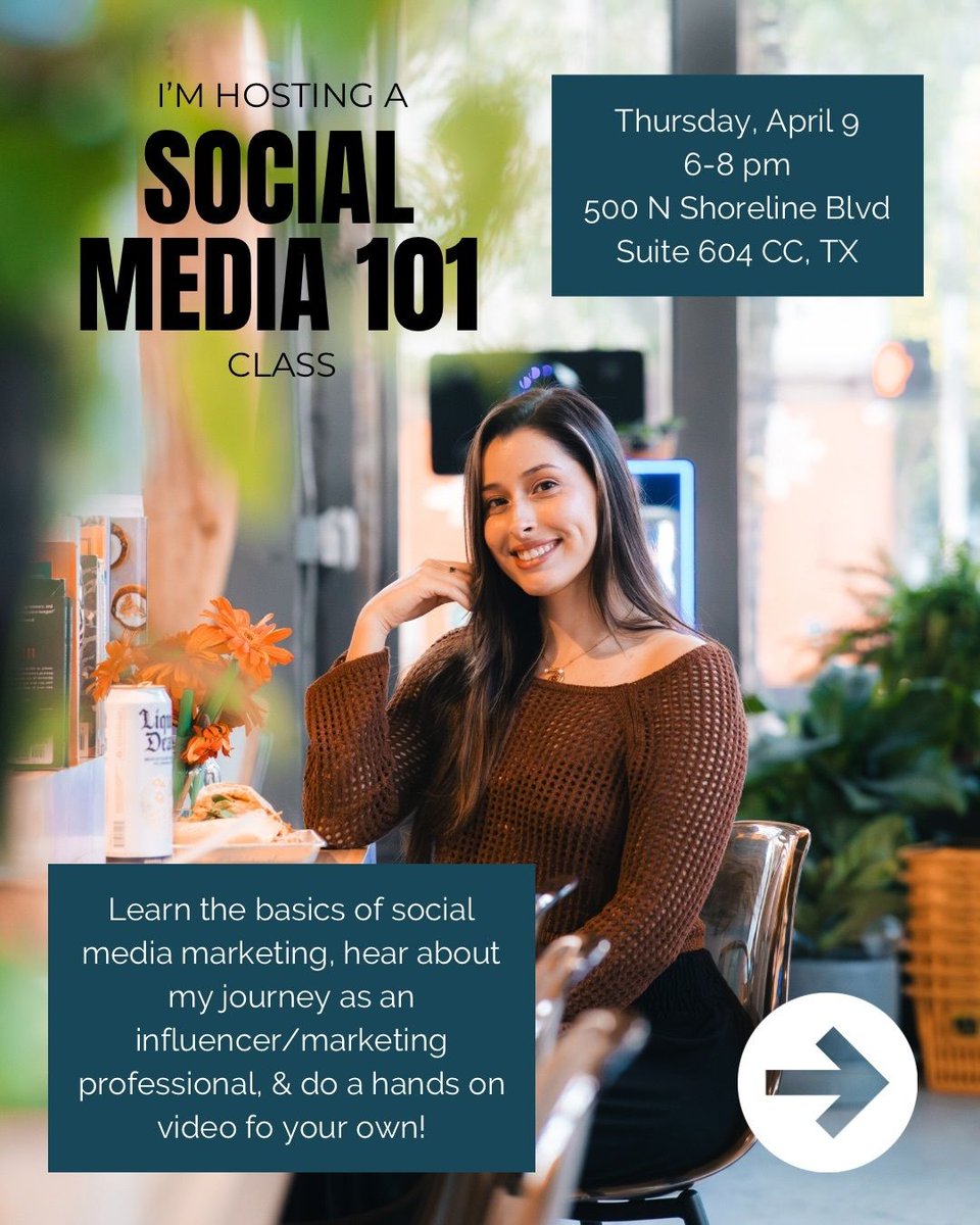 CalendarCC's tweet photo. Social Media 101 | Ft. Jaclyn Blohm

If you are ready to stop overthinking your content and start showing up online with confidence, Social Media 101 with Jaclyn Blohm is for you! Designed specifically for the small business community of Corpus Christi, this high energy workshop brings real strategy, real transparency, and real action steps you can actually use. 

SOCIAL MEDIA 101 ➡️ https://t.co/lXPOWDWbeD 

#ccevents #socialmedia #jaclynblohm #contentcreation #corpuschristi