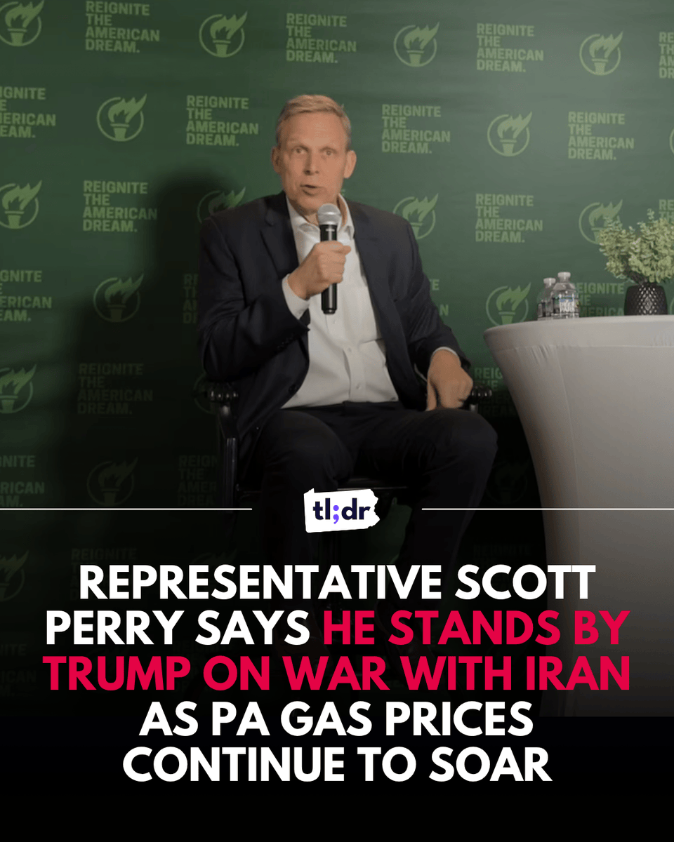 AllAboutPA's tweet photo. TLDR: Pennsylvania Representative Scott Perry says he continues to support Trump’s reckless war with Iran as it continues to cause gas prices across Pennsylvania to skyrocket.

Full story: https://t.co/Ef9P2na4jS https://t.co/qYjov6Ka8N