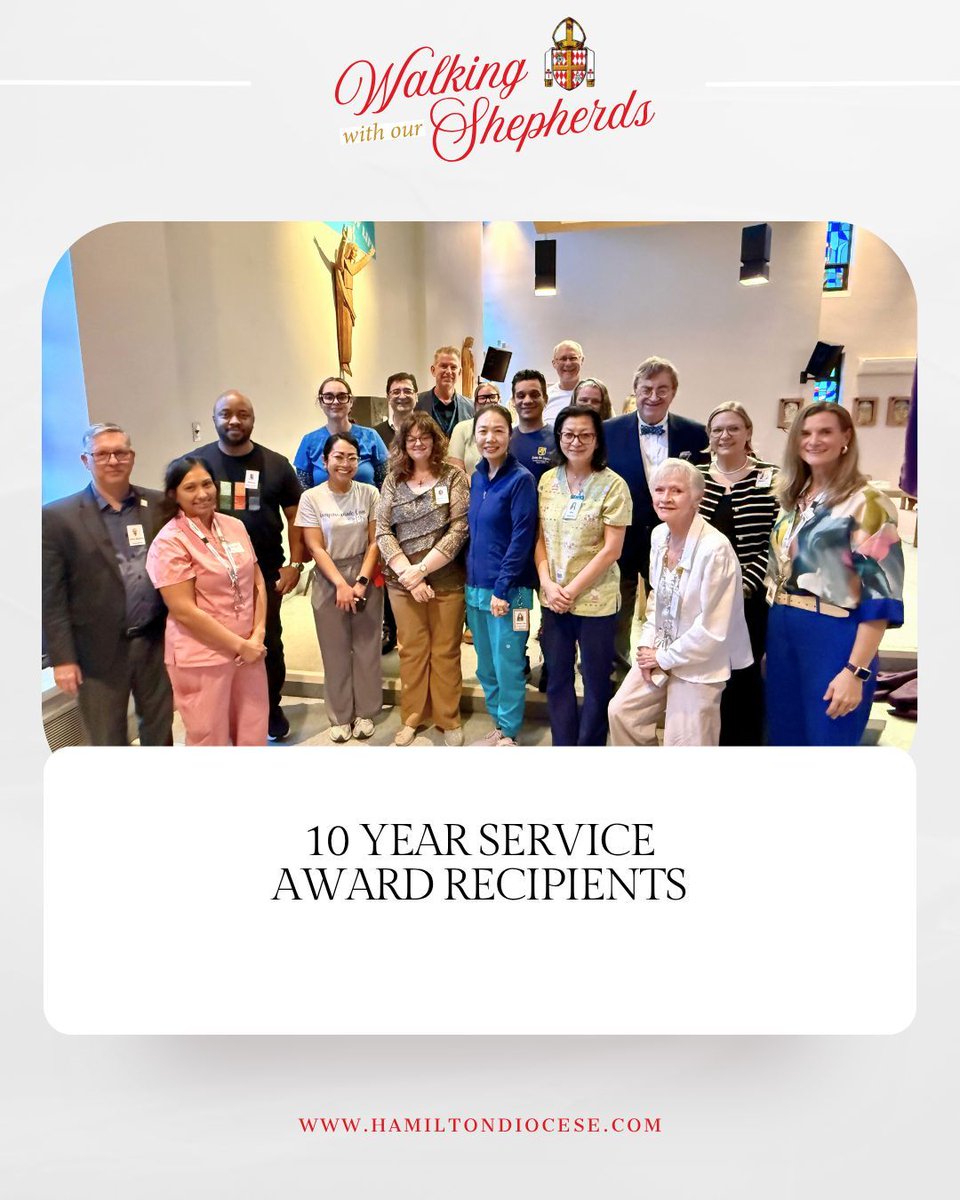 DioceseHamilton's tweet photo. On Wednesday, March 11, His Excellency, Bishop Joseph Dabrowski attended the Legacy Awards celebration at St. Joseph’s Villa in Dundas, honouring staff for their years of dedicated service and outstanding contributions to the community.
#WalkingWithOurShepherds #HamiltonDiocese https://t.co/AoouP51h5t