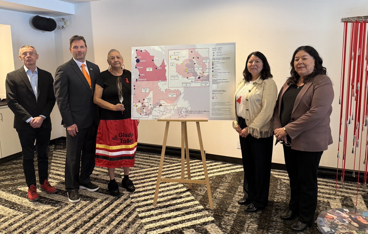 _ONWA_'s tweet photo. Quebec Native Women Unveils Its Map Documenting Missing or Murdered Indigenous Women, Girls and Two-Spirit People in Quebec and Sounds Alarm on the Gravity of the Situation

https://t.co/78s72cKAdU https://t.co/r9VPE9dSst