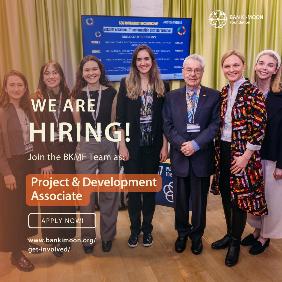 bankimoon_org's tweet image. 💥#JobAlert The Ban Ki-moon Foundation is #hiring and looking for a Project &amp;amp; Development Associate to serve as a versatile all-rounder, providing direct support to the CEO and senior management through proposal writing. Apply here: bankimoon.org/get-involved