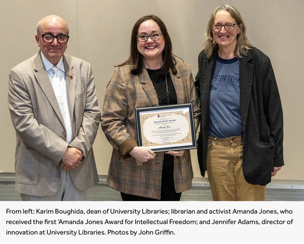 infodocket's tweet image. #Librarians on the Front Line: University #Libraries Address Book Bans, #Censorship (Amanda Jones Speaks at Stony Brook University) news.stonybrook.edu/university/lib… #books #bookbans @sbulibraries