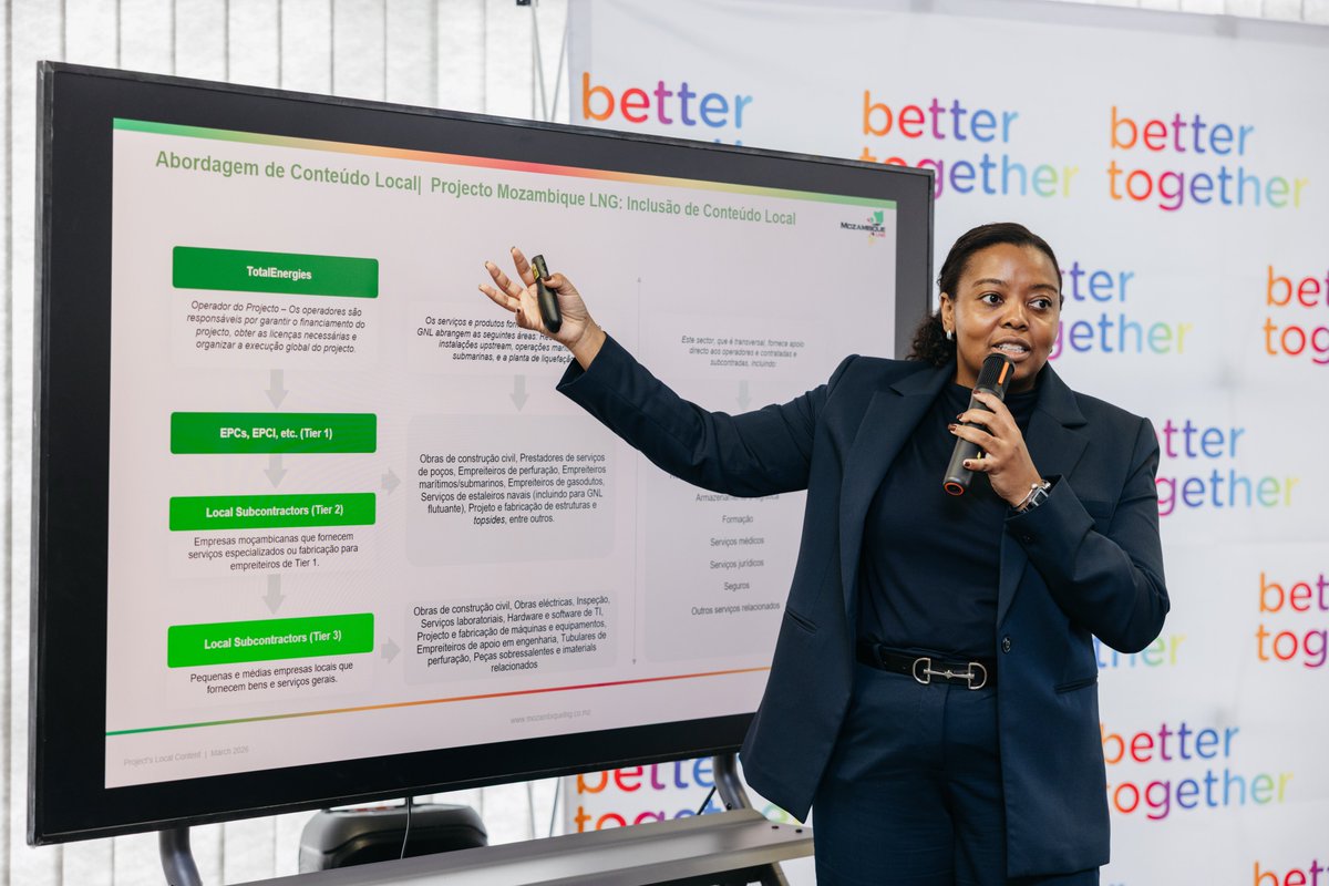 #SheSupplies: Mulheres a liderar oportunidades no sector de Petróleo &amp; Gás 💼✨

O Projecto Mozambique LNG reuniu empresárias moçambicanas para abrir portas, esclarecer processos e impulsionar o acesso à cadeia de valor. 
Juntos, transformamos informação em oportunidade.
