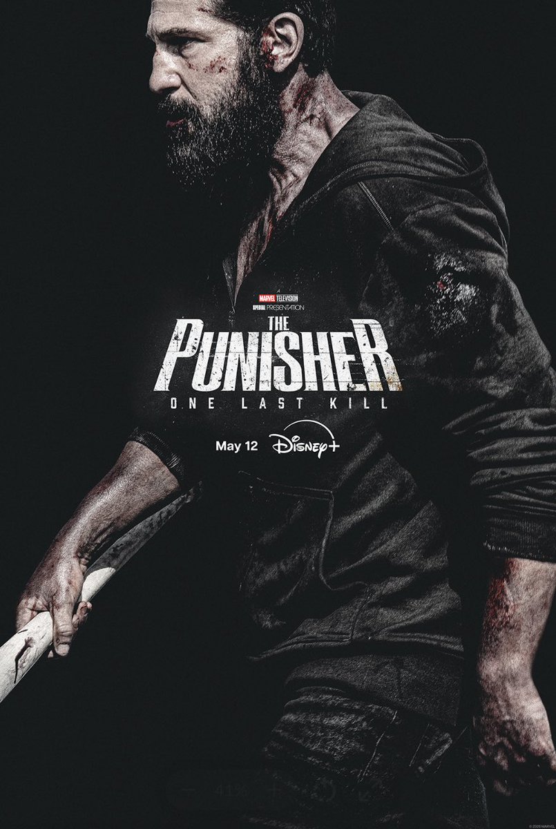 First poster for ‘PUNISHER: ONE LAST KILL.’

Premiering on Disney+ on May 12.