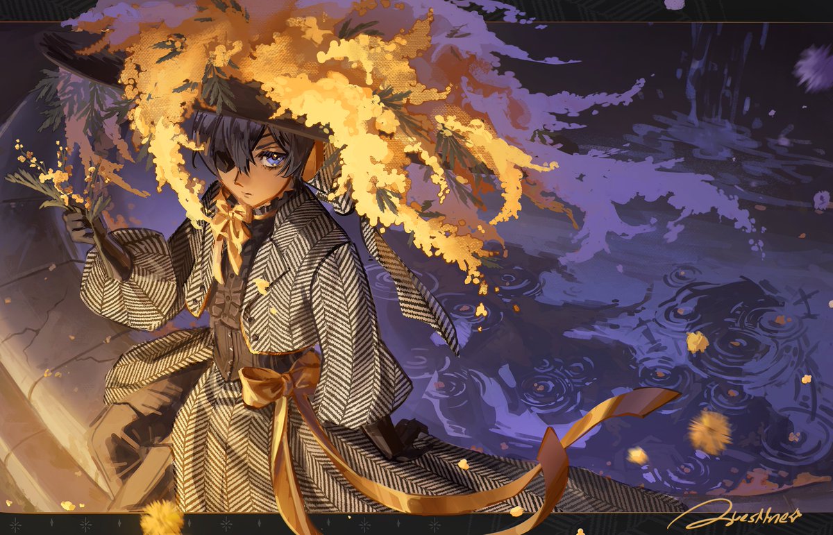 Questtneo's tweet image. Every time I draw Ciel in mimosa i'm going to make the hat even bigger I don't care