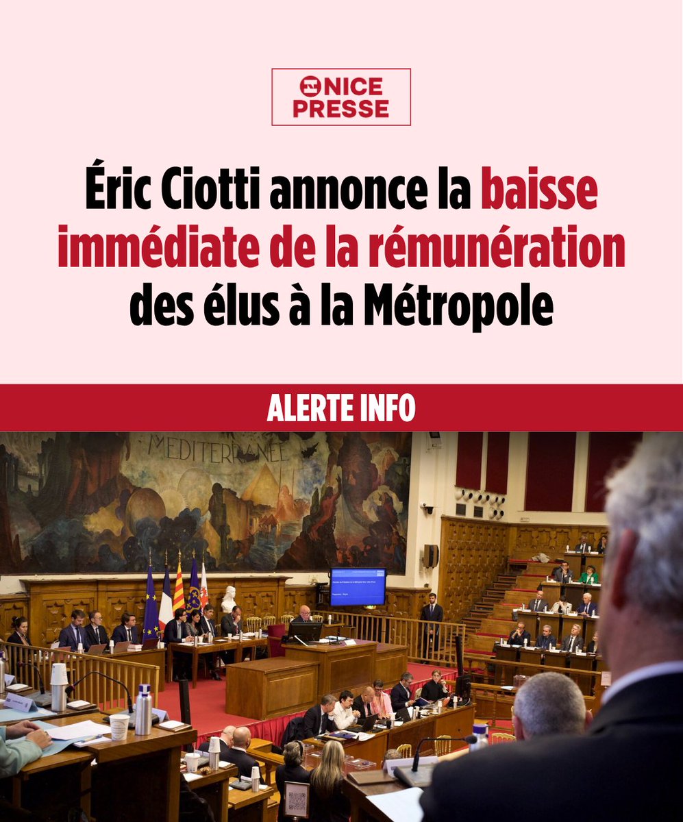 NicePresse's tweet image. ⚡️ Éric Ciotti annonce la baisse immédiate de la rémunération des élus à la Métropole de Nice

#Nice06 @eciotti @MetropoleNCA 

➡️ nicepresse.com/eric-ciotti-an…