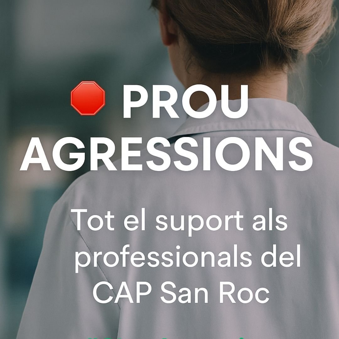 SATSECatalunya's tweet photo. 🤚Condemnem l’agressió al CAP de San Roc i exigim mesures urgents per protegir els professionals sanitaris

Llegeix el nostre comunicat 👉https://t.co/qoTJZEvx48 https://t.co/bcXSQPldfo