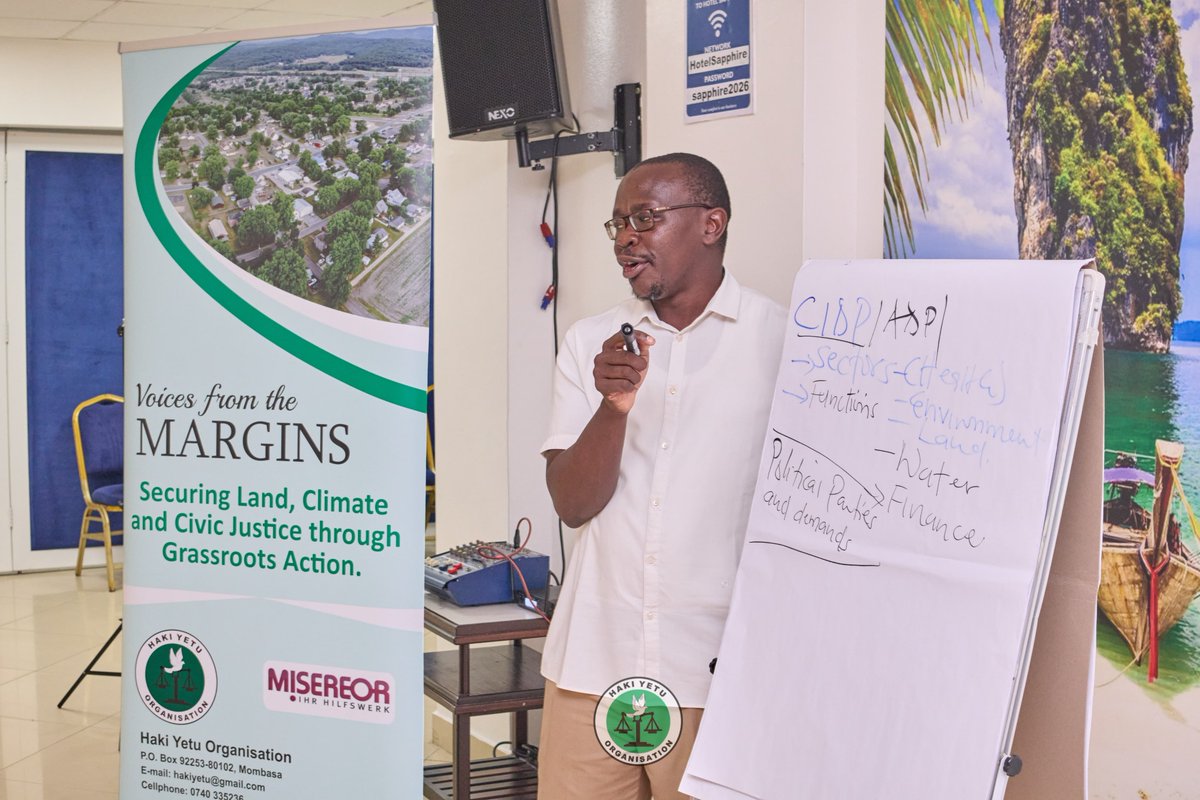 HakiYetuOrg's tweet photo. Haki Yetu launched the Voices from the Margins project an initiative focused on securing land rights, advancing climate action, and strengthening civic justice through grassroots engagement. https://t.co/G7Pg32AeXc