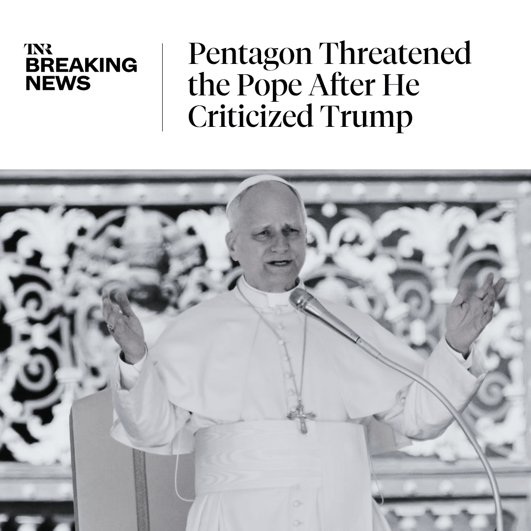 The blatant intimidation tactic is the first of its kind ever made by American officials to the Catholic Church. It was so bad that Pope Leo changed his plans to travel to the U.S. trib.al/KdxFMUW