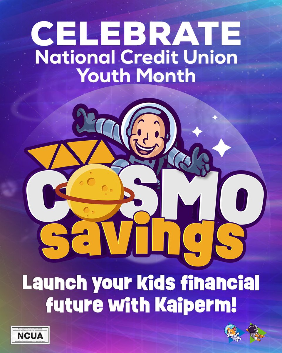 <a href="/KaipermFCU/">Kaiperm Credit Union</a> invites young explorers to embark on a financial journey that’s out of this world! Open a kids or student savings account during #NationalCreditUnionYouthMonth and receive a $50 boost toward your child savings!
🧒 Learn more: bit.ly/3pvJe1L