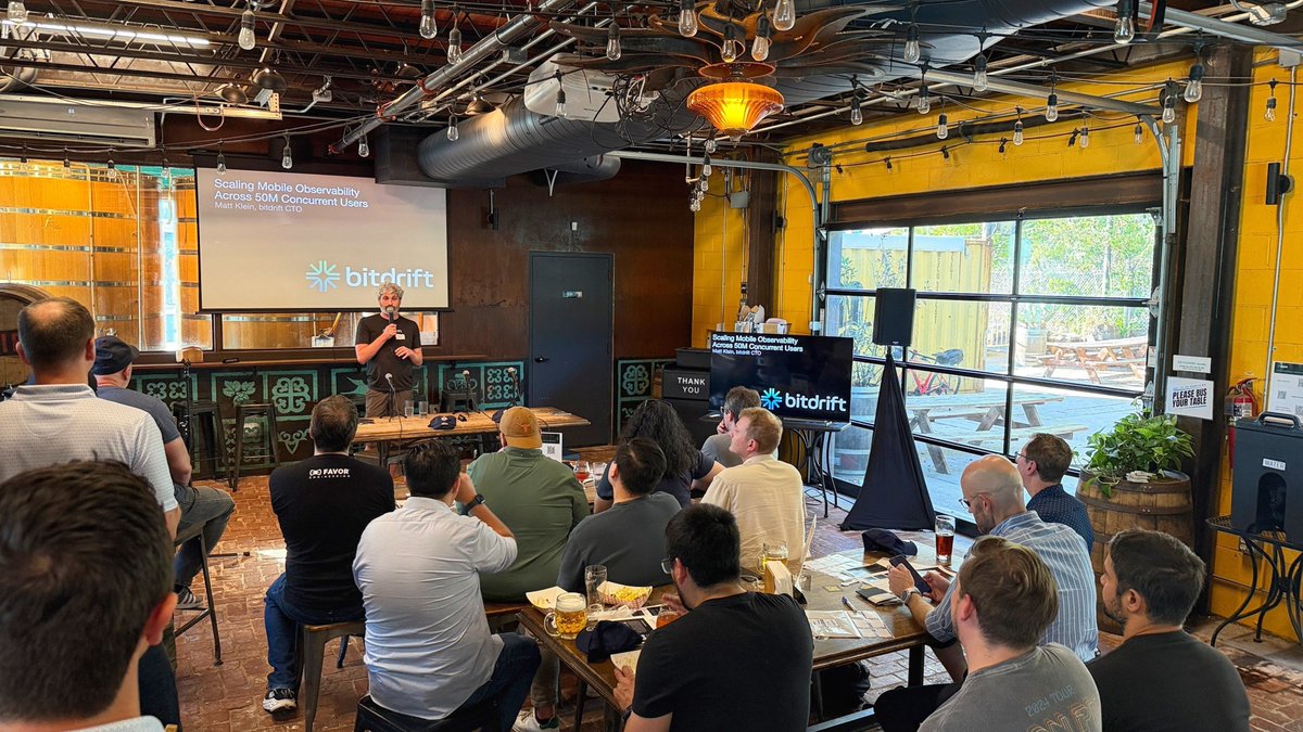 bitdriftio's tweet photo. Thanks Austin! ✨ 

Great evening with the mobile community at the Mobile Engineering Summit: lightning talks, a panel on performance, reliability &amp; AI, and the kind of energy that makes it worth doing again. 

Stay tuned for our next Summit in a city near you! https://t.co/GjHe3cltAs