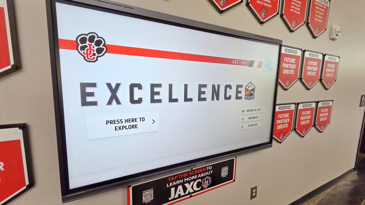 JCPantherAth's tweet photo. 🚨 NEW LOOK for Panther Athletics 🚨

Our Digital Athletic Hall of Fame is LIVE!
Interactive touchscreen featuring HOF members, AD Award winners, Region Champs &amp; State Champs.
📍 See it at JCHS
💻 View it anytime: https://t.co/ykePpxrXmD

#PROUDtobeJC https://t.co/f2TOEs7h57