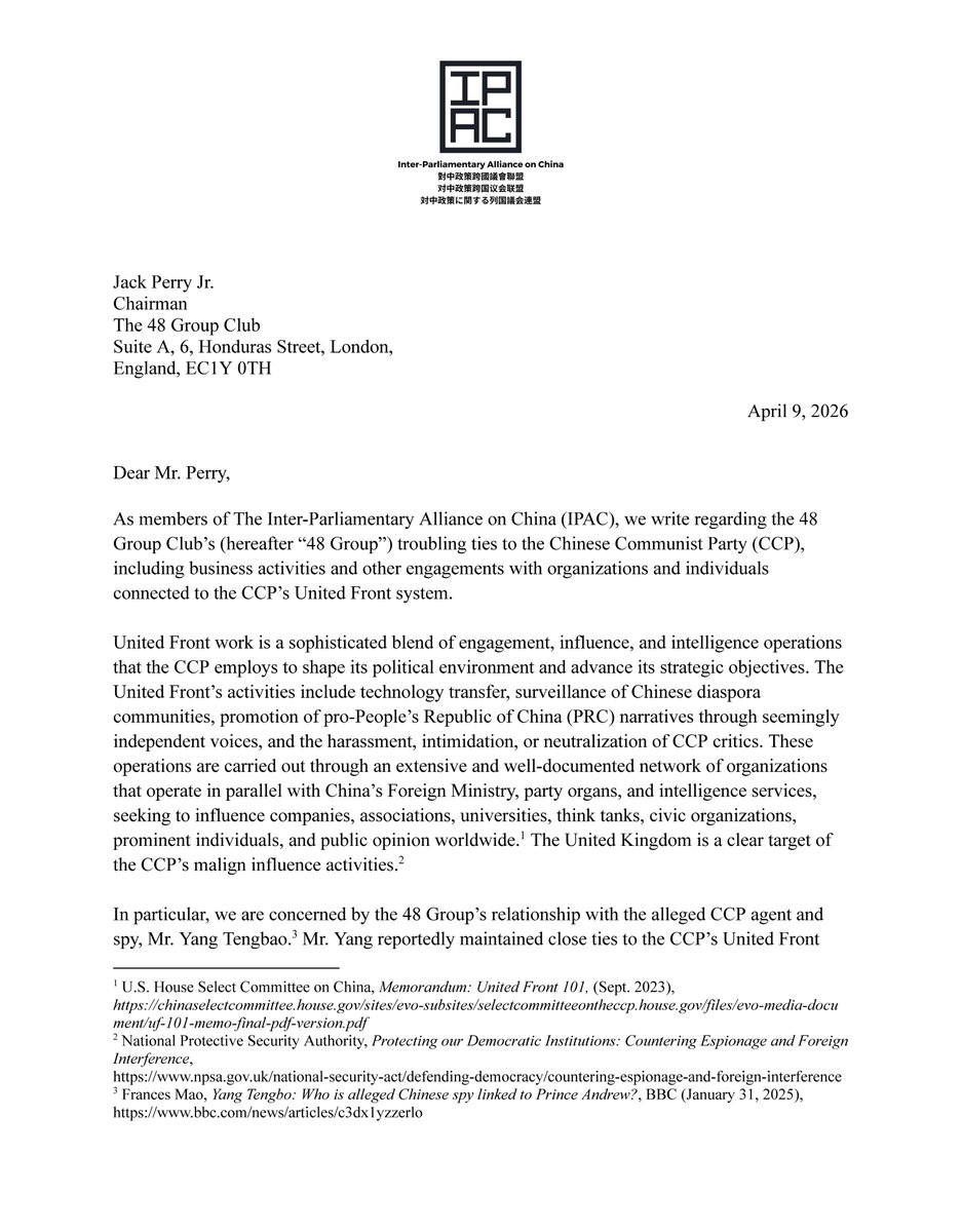 Select Committee on China tweet media