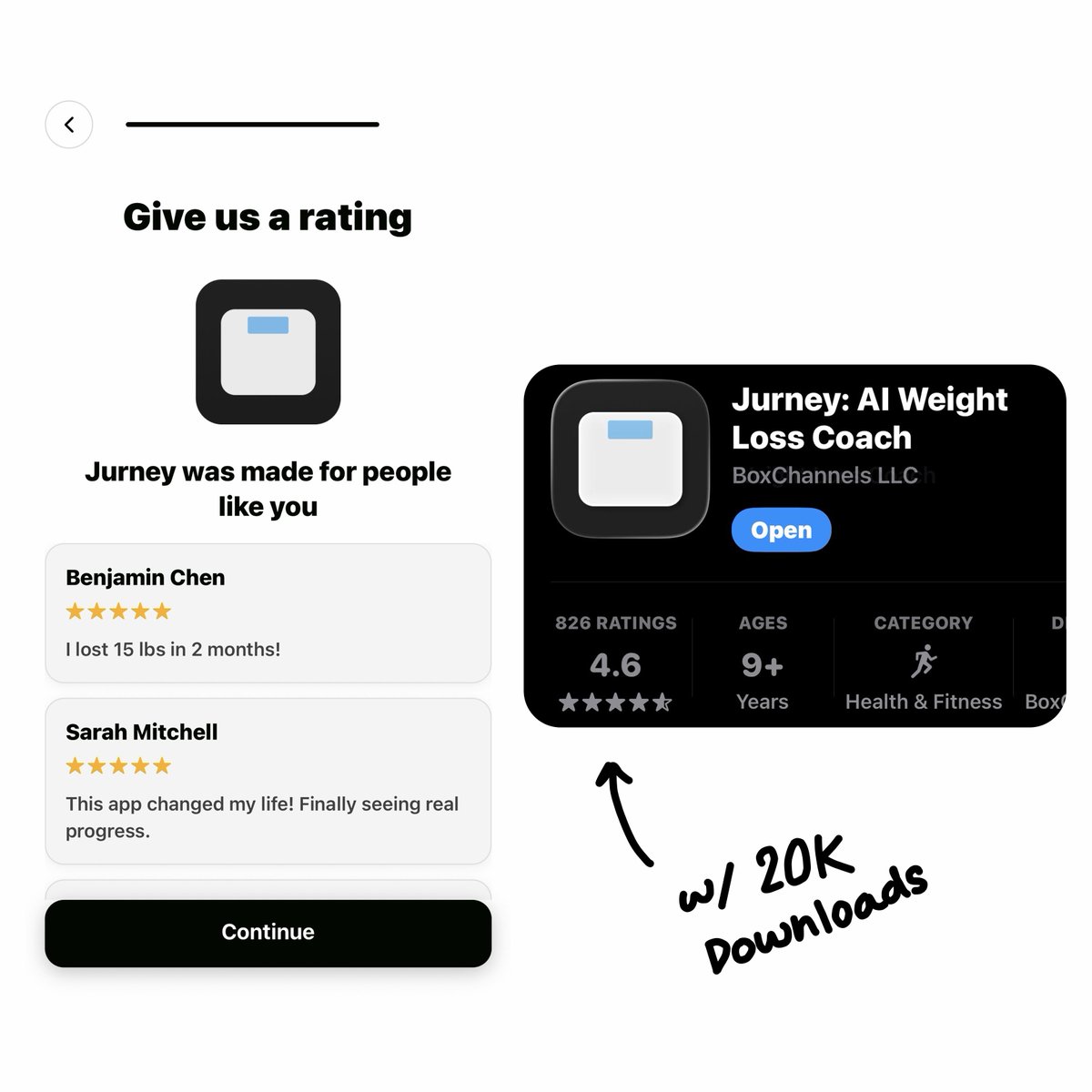 adengpt's tweet photo. Here’s the exact onboarding screen that got me 826 reviews from just 20k downloads

Reviews build trust. Don't miss this. https://t.co/RNpmOUFCJc