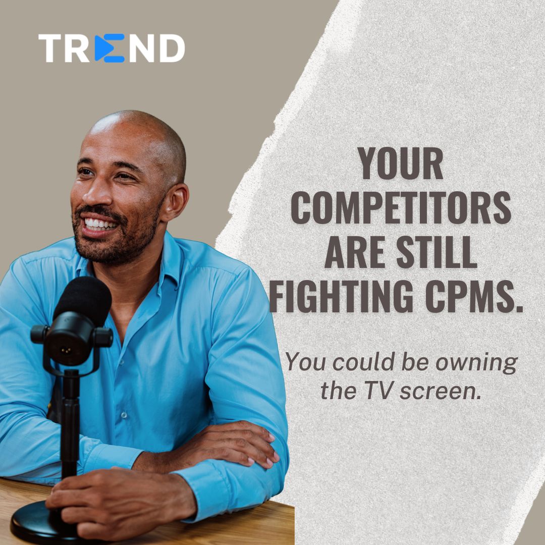 trenddotapp's tweet photo. Your competitors are still fighting CPM's. 🥹
YOU COULD BE OWNING THE TV SCREEN! 🎉
#SmartTV #ConnectedTV #CTV #TVStreaming #DigitalTV #StreamingTV #TVTech #HomeEntertainment #SmartHomeTech https://t.co/9PWUFCnbjF