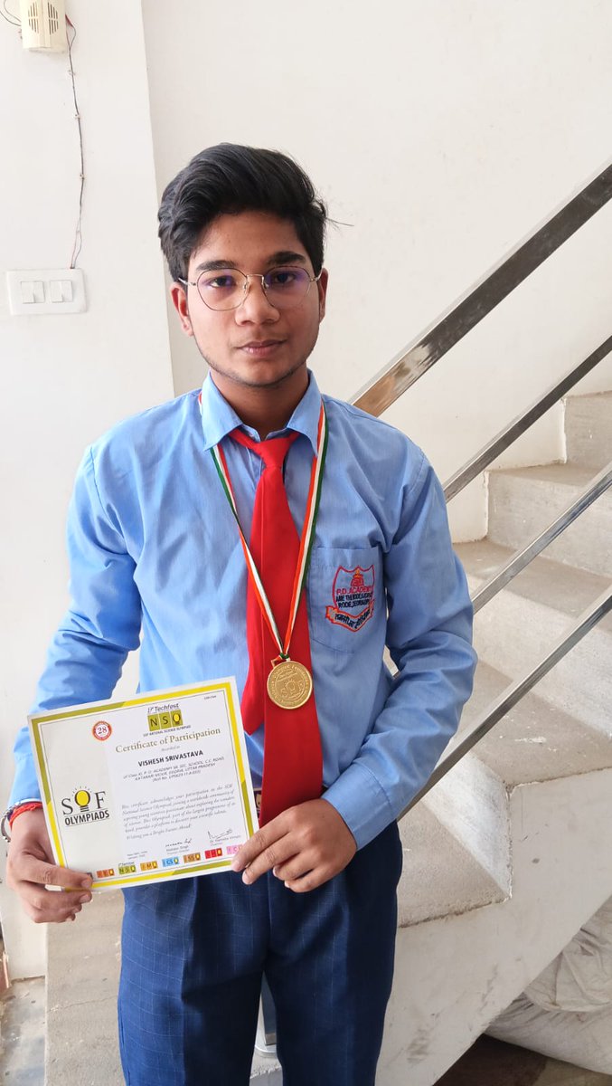 bipinrld's tweet photo. हमारे छोटे पुत्र विशेष श्रीवास्तव SOF Olympiads Competition में अन्तर्राष्ट्रीय स्तर पर 613वी रैंक हासिल करके गोल्ड मेडल प्राप्त किया। 👍 https://t.co/avNbpvKSVQ