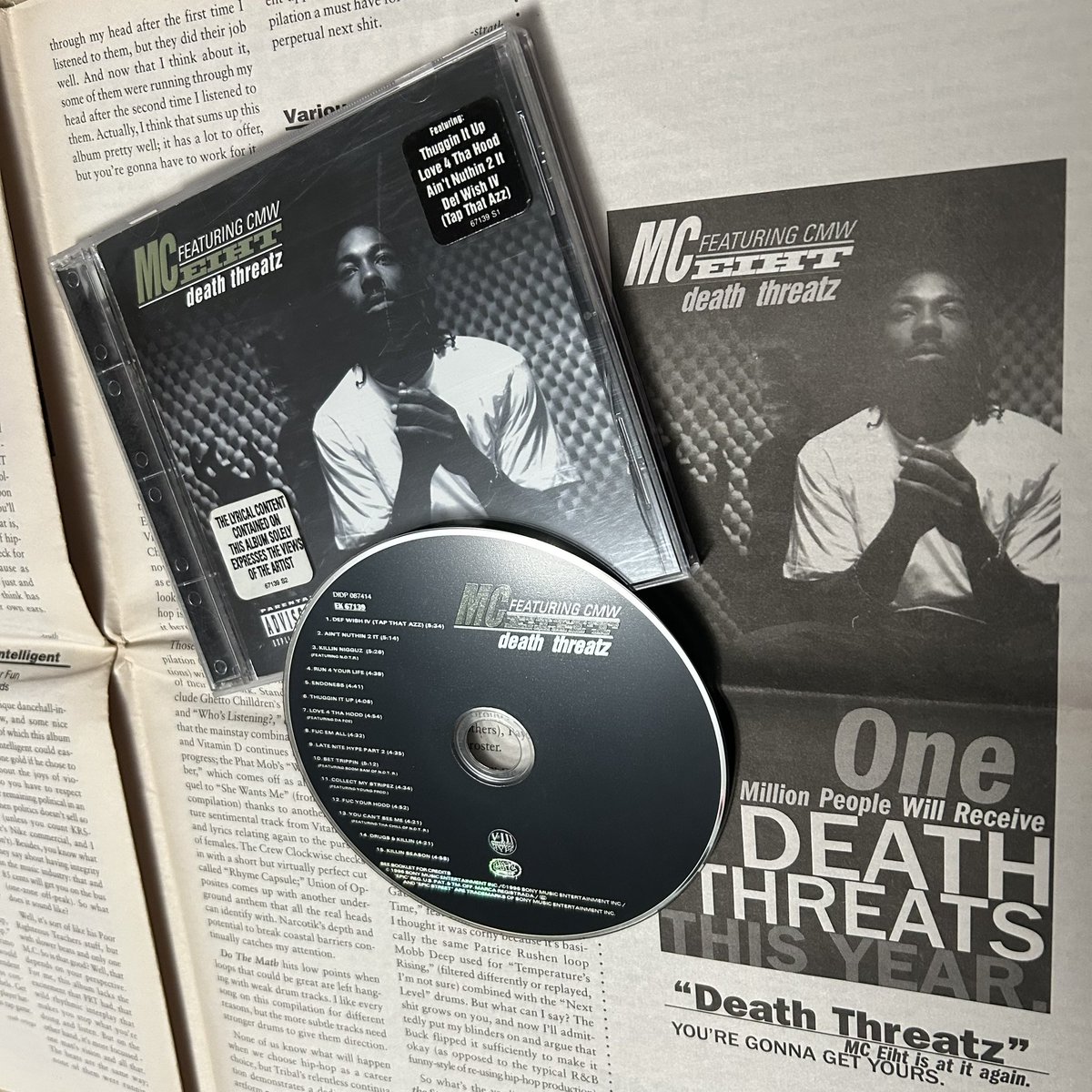 hiphopgods's tweet photo. @eiht0eiht featuring CMW
Death Threatz
April 9, 1996
#deaththreatz #mceiht #hiphopgods https://t.co/iUMJPgKHpx