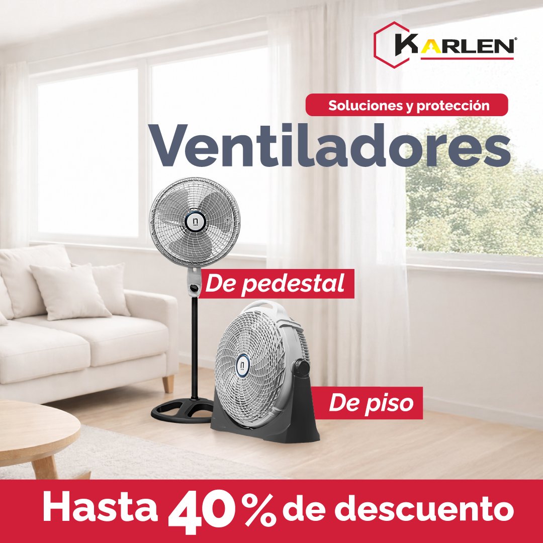KarlenTools's tweet photo. ¡Refresca tu espacio con los nuevos
ventiladores! 🌬️❄️
Potencia, eficiencia y flujo de aire constante para
trabajar más cómodo en cualquier entorno 💪

Visita https://t.co/V2wZ5rDKzk 👈👈
#Karlen #Ventiladores #Ferretería #Herramientas
#Clima https://t.co/6Fp5jQBrpC