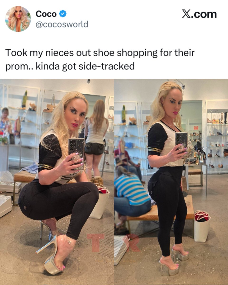 TheShadeRoom's tweet image. Coco just couldn’t help herself in the shoe store! 😂👠

✍🏾: #TSRStaffLG