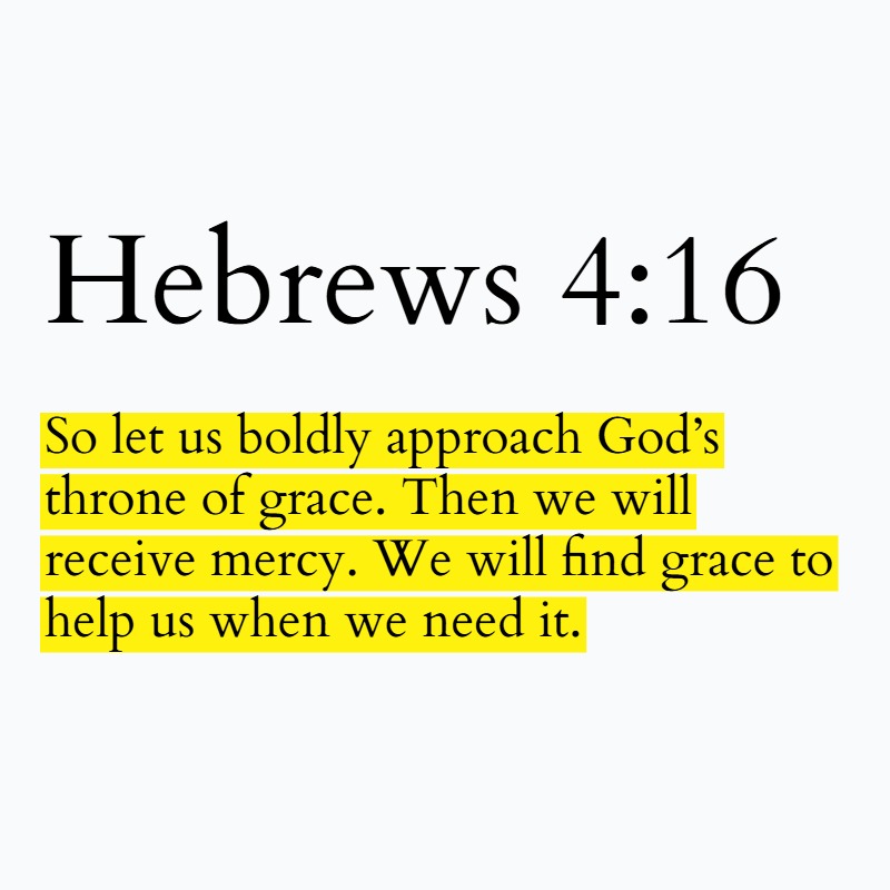 Hebrews 10:19; we enter through the blood of Jesus...