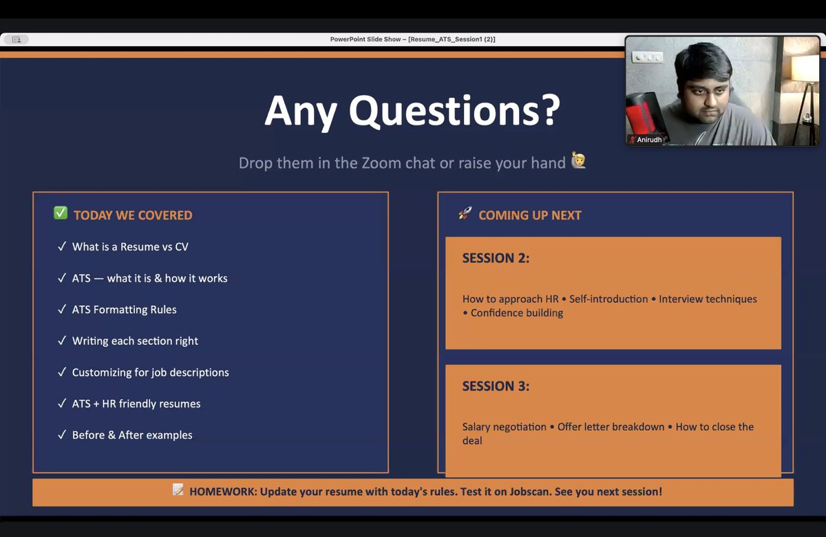 SharmaShub76868's tweet image. session 1 is done on Resume Building and ATS score 
@ChaiCodeHQ @nirudhuuu @Hiteshdotcom 
@yntpdotme @BlazeisCoding @devwithjay