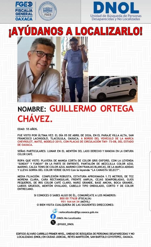 OaxacaPolitico's tweet photo. 🔴Piden ayuda para localizar a Guillermo Ortega Chávez, desaparecido desde la noche del 5 de abril en San Francisco Lachigoló, #Oaxaca. 

Su hija difundió un video en el que pide apoyo para encontrarlo: “Mi papá es un hombre bueno, trabajador y respetable”. Cualquier información puede ser clave. #Urgente #Desaparecido #RT