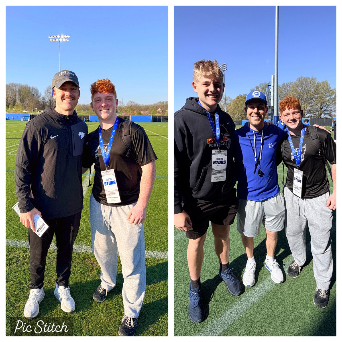 JacksonArvin_LS's tweet photo. I had a great time visiting @UKFootball spring practice. It was great to meet the new snappers, @CoachRay_UK, @CoachWillStein, and catch up with @CoachPerry_UK and @w_rodriguez10. I enjoyed showing @Ty_Bryant32 his 98 card that’s the newest addition to my College Football squad! https://t.co/BEhYfAa106
