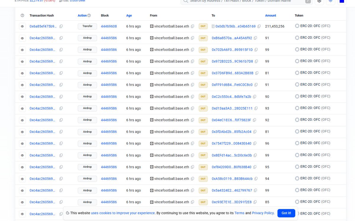 Zodian_IX's tweet photo. @Rajatcryptoo @ofc_the_club @SAGEAIRDROPS We might need your help to expose a guy called @_viN040
, who is clearly a team member of
@ofc_the_club
and got over 10k txns of 90 ofc tokens transferred to his wallet address, plus an additional 200M OFC tokens.   txn detail here https://t.co/KeZJBzBGNX https://t.co/ugU059WM0k