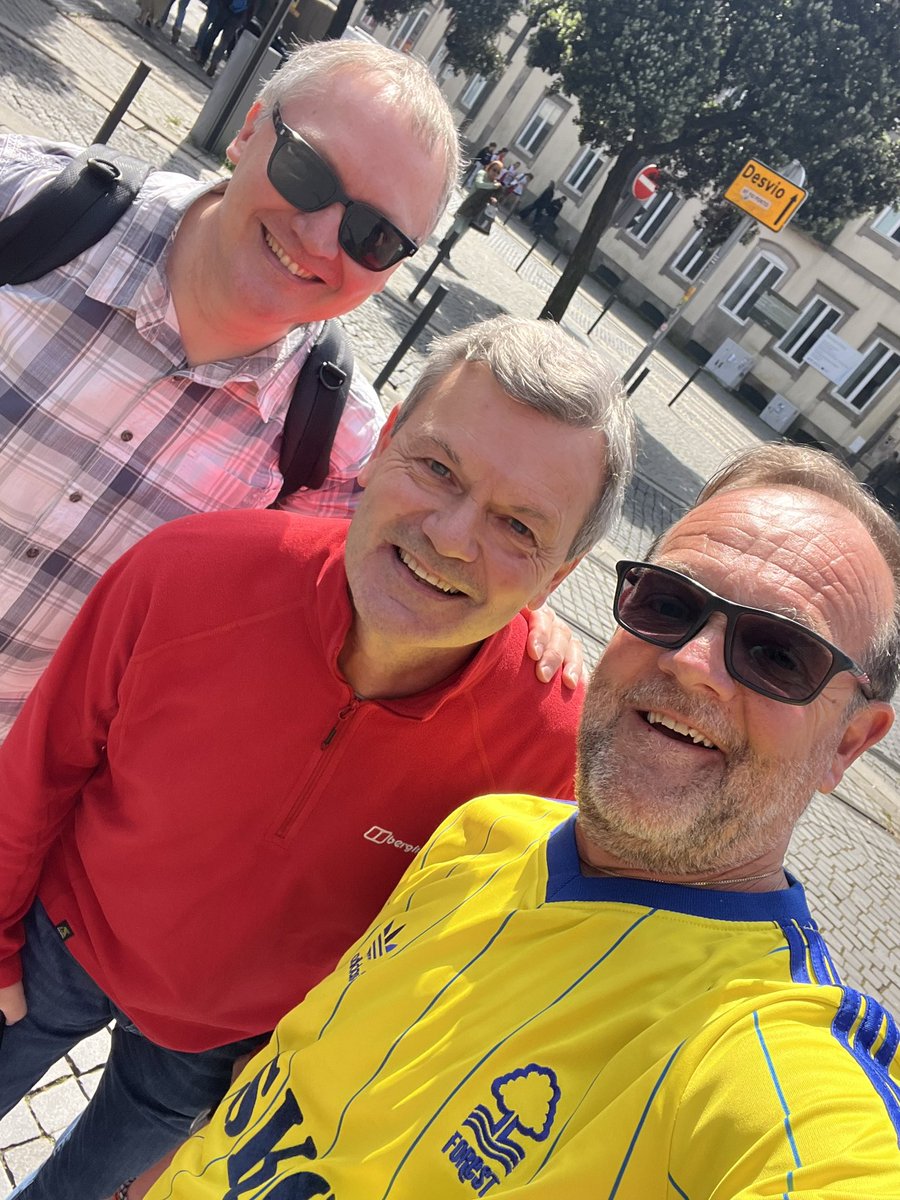 hucknall91's tweet photo. @BBCRNS Colin very complimentary on my choice of shirt today so had to have a photo with him and Steve who wore it back in the day #nffc https://t.co/JuxujenBYx