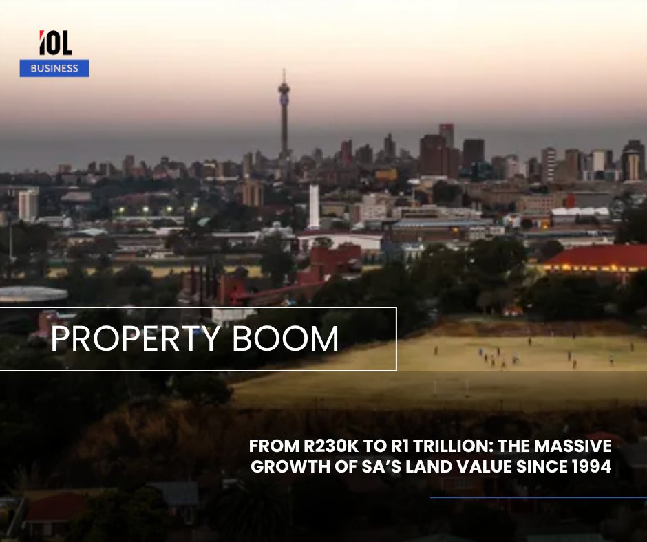 IOL's tweet image. From R230k in 1994 to R1 trillion today — South Africa’s land value has seen explosive growth. The property market’s transformation highlights both opportunities and challenges in ownership and investment.
#news #business #property #land #value #SouthAfrica 
Read on
