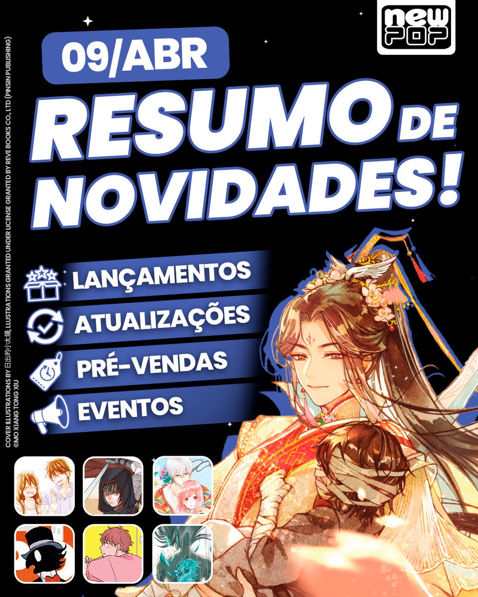 editoranewpop's tweet image. Chegou o nosso Resumo de Novidades!

Fique de olho nas nossas redes sociais, pois já estamos trabalhando no checklist de maio e divulgaremos quando tivermos novidades! ✨

#Mangá #Novel #Quadrinhos

[1/4]