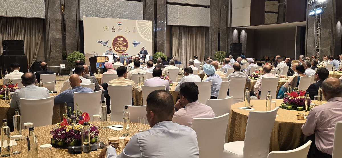 nitingokhale's tweet photo. All discussions on Exercise Tiranga (the name for deliberations and discussions on establishing Integrated Theatre Commands between the CDS and the three service chiefs over three years) have concluded, CDS Gen Anil Chauhan tells me at the Fireside chat at the end of Day I of Ran Samwad 2026. Admits there are still some differences but says the final plan will now be presented to the Raksha Mantri and then to the CCS before operationalising the Theatre Commands. The entire hour-long chat will be made available by @HQ_IDS_India soon. @BharatShaktiBSI @StratNewsGlobal