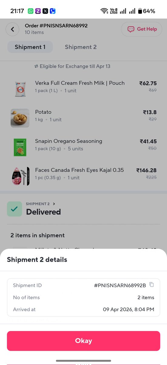 Simran06303257's tweet photo. @ZeptoNow Your delivery agent marked my Shipment 2 as 'DELIVERED' without even calling me or showing up at my door! I never received my items worth ₹250 and support is refusing to refund. This is FRAUD. Order #PNISNSARN68992 🧵 https://t.co/n6qHk8SQ76