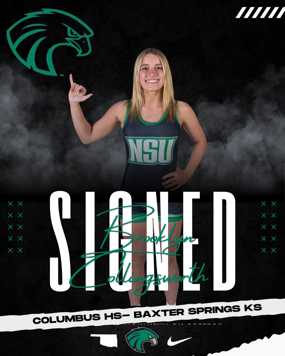 Brooklyn Collingsworth from Columbus HS in KS is coming to NSU. She was a 2x HS State Qualifier and 3x KS qualifier and Freestyle placer.  She is expected at 131/38 next season.