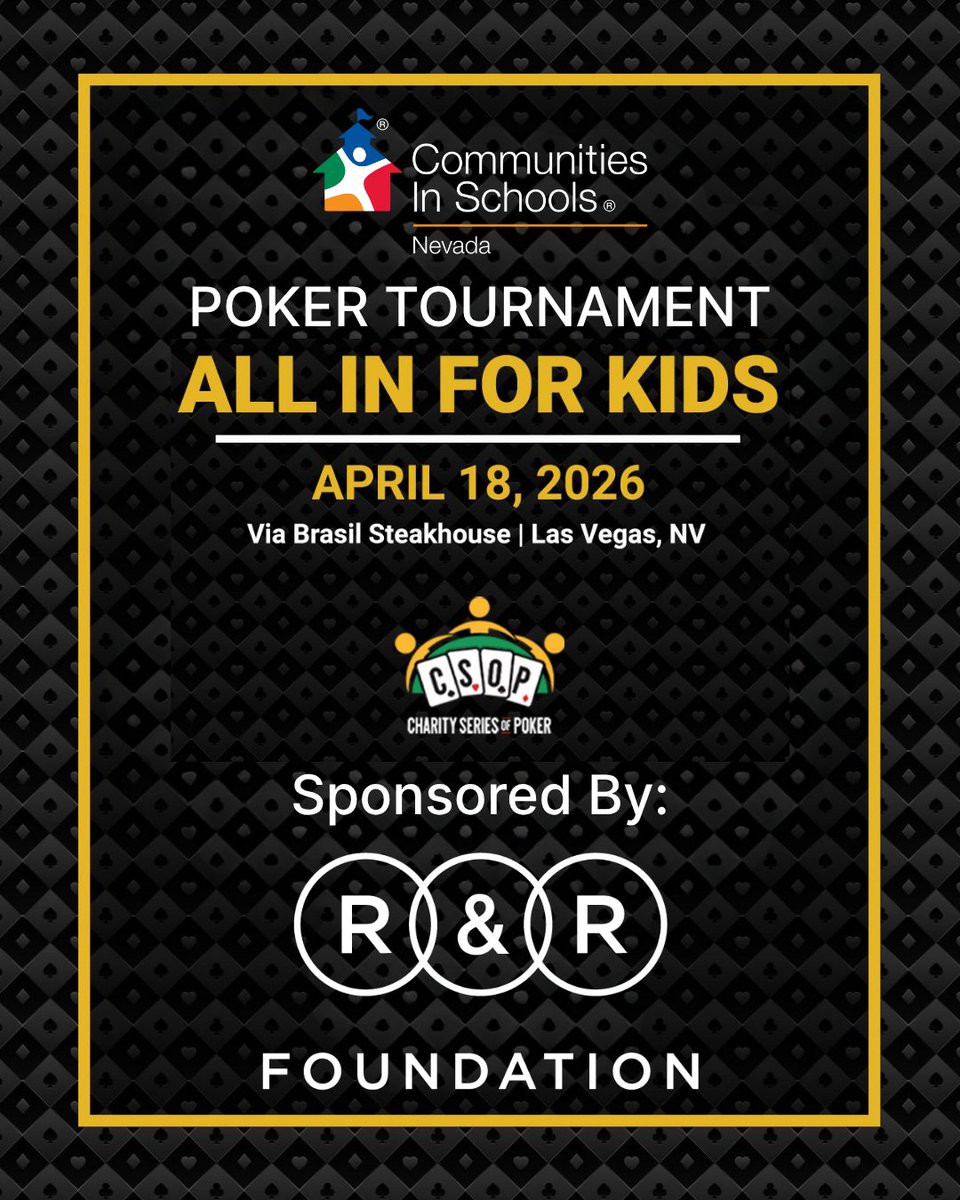 CIS_Nevada's tweet photo. The inaugural @TheCSOP tournament is just a week away on 4/18. Thank you to these amazing sponsors that made the event possible:
♠️Aristocrat Gaming, Presenting Sponsor
❤️@RRpartners
♣️@PegasusDevelop
♦️Academic Coaching Services
Tix: https://t.co/rAmXf3fjPR https://t.co/TSbnFSpe9V