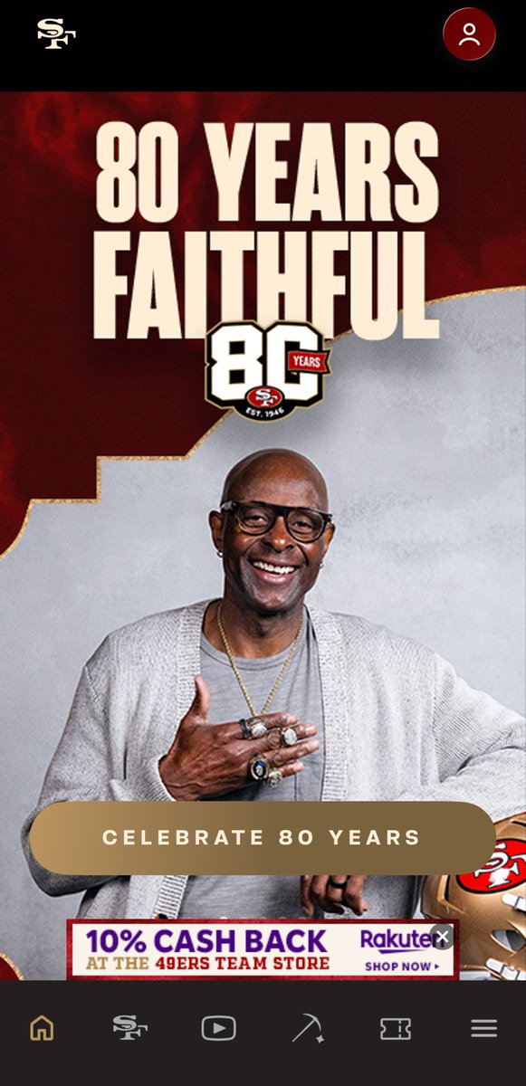 9ergirl's tweet image. Loving the new @49ers app! I see you @JerryRice 
#GoNiners ❤️💛