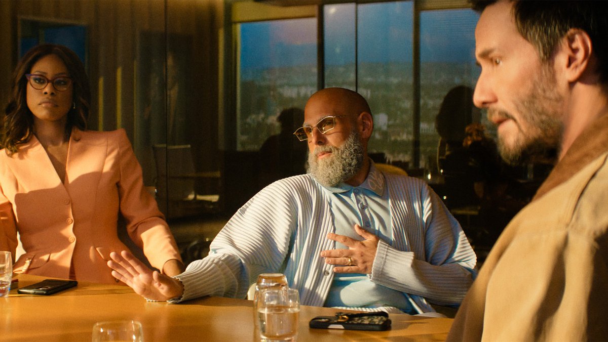 AppleTVNewsHub's tweet image. Jonah Hill’s dark comedy film #Outcome starring Keanu Reeves, is now streaming exclusively on #AppleTV