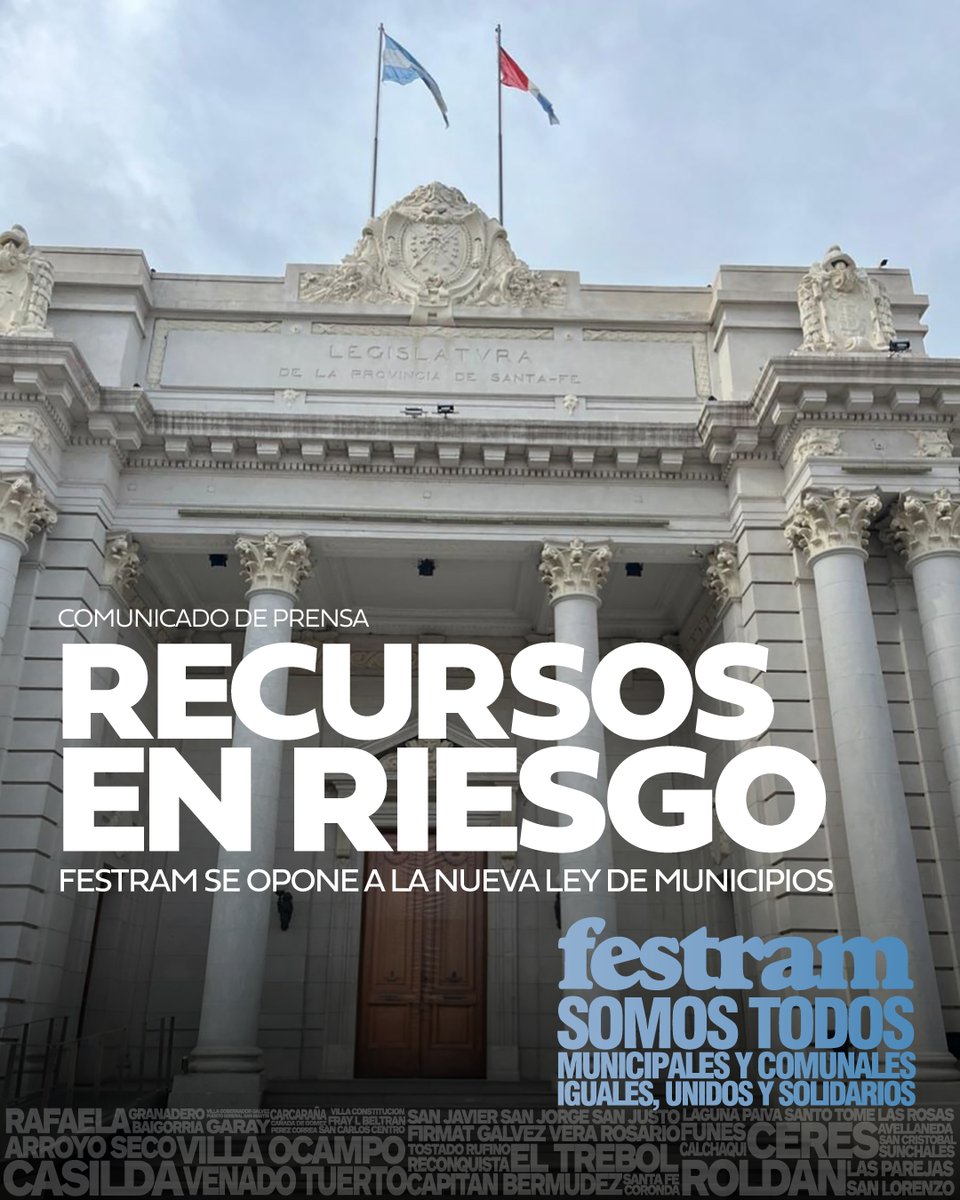 MunicipalesSF's tweet photo. FESTRAM SE OPONE A LA NUEVA LEY DE MUNICIPIOS
https://t.co/RB4AZjlXB0 https://t.co/jenWlY5xzs