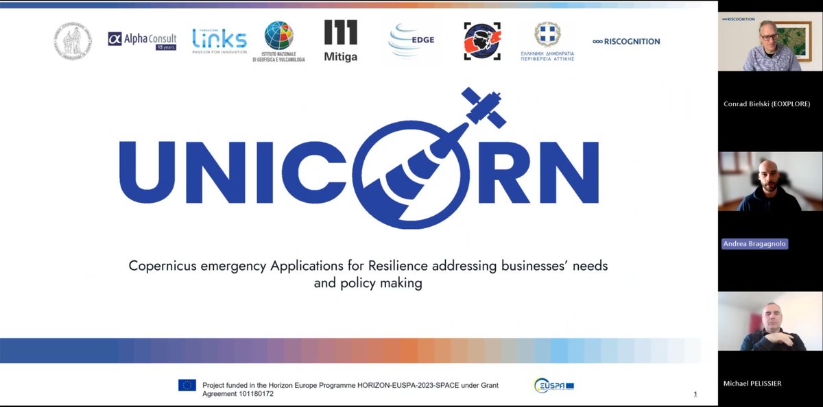 unicornprojEU's tweet photo. ⭕ In the framework of the #UNICORNproject, Fondazione LINKS and Riscognition conducted the first workshop about #wildfires

#LINKSFoundation presented progress on a wildfire management system that integrates multiple satellite sources to enable early fire detection, detailed burned area mapping, and short-term fire spread forecasting. By combining different data streams with AI techniques, the system improves the speed and accuracy of wildfire monitoring.

#Riscognition introduced the #UNICORN Knowledge Graph service concept to improve decision support and situational awareness during wildfire disasters. This technology is capable of connecting diverse datasets including hazard information, critical infrastructure, environmental conditions, and socio-economic insights into actionable information. The goal is to deliver interactive operational support to users to manage disasters and understand hazard impacts.

Consortium partners: #SIS2B
@edge_eo
#Riscognition #IstitutoNazionaleGeofisicaeVulcanologia #AlphaConsult
@beyond_center
#Mitigasolutios #FondazioneLINKS #EUSPA