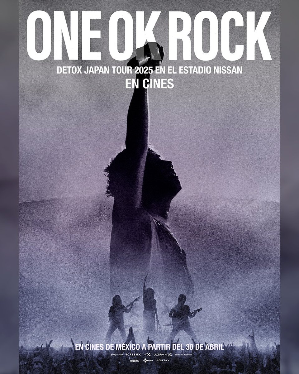 Cinepolis's tweet photo. Literal: qué gran momento para ser fan. 😮‍🔥🎶 #OneOkRock regresa a la pantalla grande ¡y ahora con su show en el Estadio Nissan! ¿Te apuntas? Deja un 🎤. @MasQueCineLatam https://t.co/ttic8DxLVg