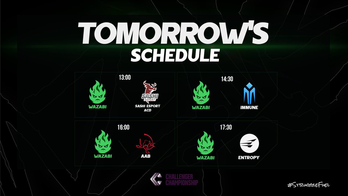 WAZABIGG's tweet image. Tomorrow’s Schedule - Group Stage PCC#4 @pccchampionship 

#WAZABI #PCC