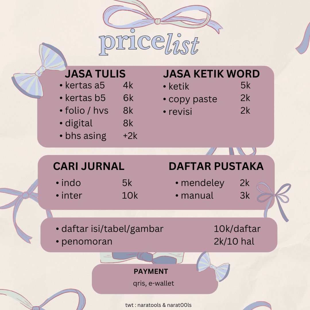 narat00ls's tweet photo. hy aku open cv saldo sama jasa joki tulis, formatting, dll #zonauang https://t.co/OtR80delP9