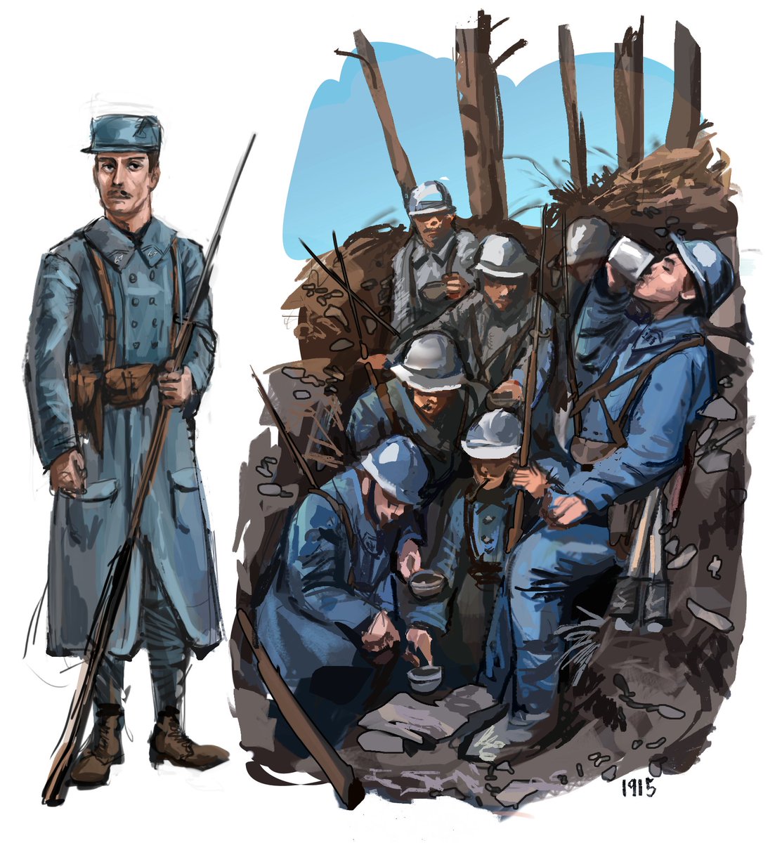 WW1 French bleu-horizon uniform study