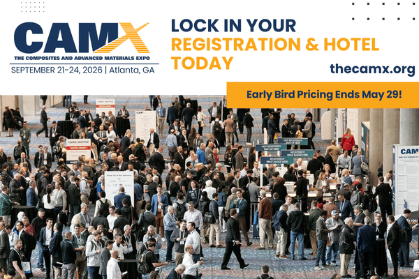 the_CAMX's tweet photo. Experience North America’s premier event for composites and advanced materials this September at CAMX in Atlanta! 🌟
⏰ Early bird pricing ends May 29 — register today! >> https://t.co/m5h5HwRfmH 

#CAMX2026 #Composites #AdvancedMaterials #Networking #Innovation #Leadership https://t.co/jJnbd9hbfN
