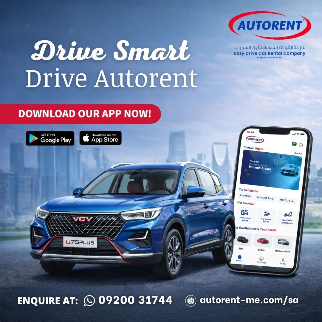 AutorentKSA's tweet photo. Drive smart with AUTORENT 🚗📱

Book your ride بسهولة through our app.

📲 09200 31744
🌐 https://t.co/PKZu7RQJ5i

#AUTORENT #DriveSmart #SaudiArabia https://t.co/6gUKHgzF9O