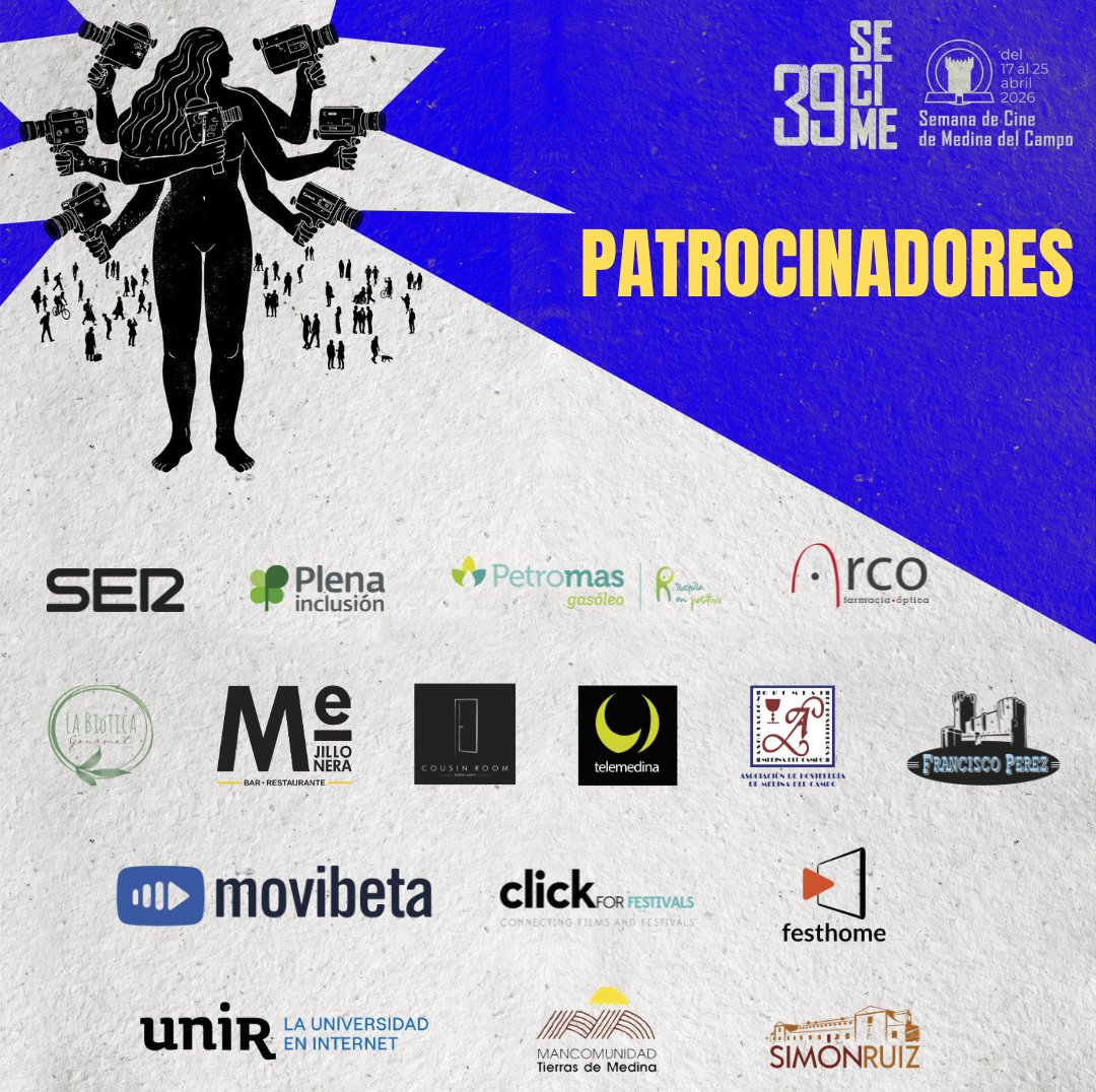 🤩 Sois muchas las entidades que habéis querido sumaros a este proyecto que es la #39SECIME. Gracias infinitas por vuestro apoyo ¡GRACIAS 💙💛!

<a href="/Radio_Medina/">Radio Medina Cadena SER</a> <a href="/Plenainclusion/">🍀 Plena inclusión</a> <a href="/TelemedinaC9/">TelemedinaCanal9</a> <a href="/hosteleriamdc/">Hostelería Medina</a> <a href="/festhome/">Festhome.com</a> <a href="/UNIRuniversidad/">Universidad Internacional de La Rioja (UNIR)</a> <a href="/TierrasdeMedina/">Md Tierras de Medina</a> <a href="/SimonRuizCDE/">Simón Ruiz CDE</a>